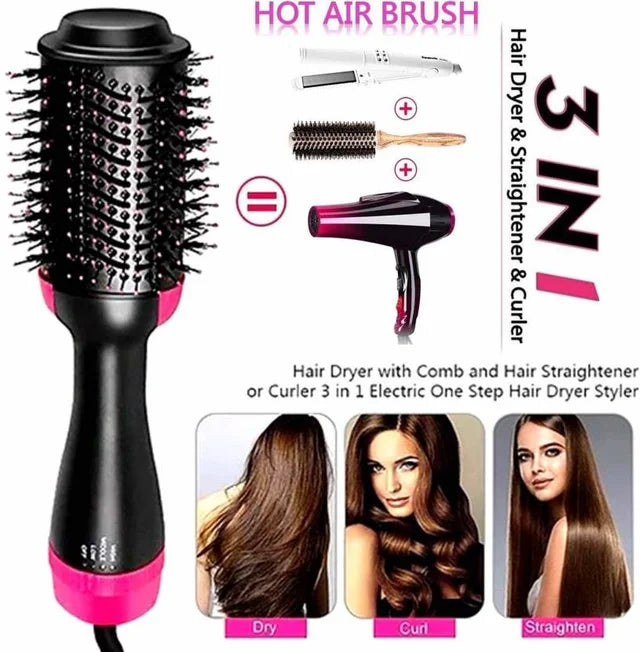 Oval hot air brush blow dryer for root lift and volume