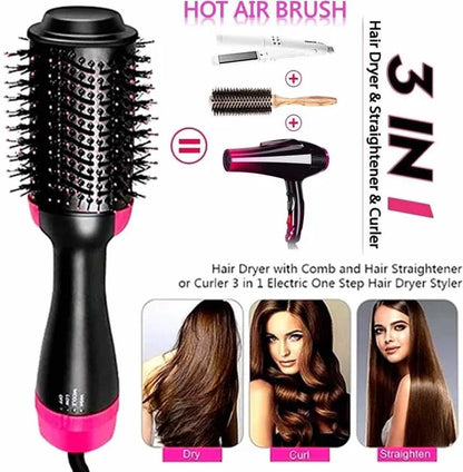 Oval hot air brush blow dryer for root lift and volume
